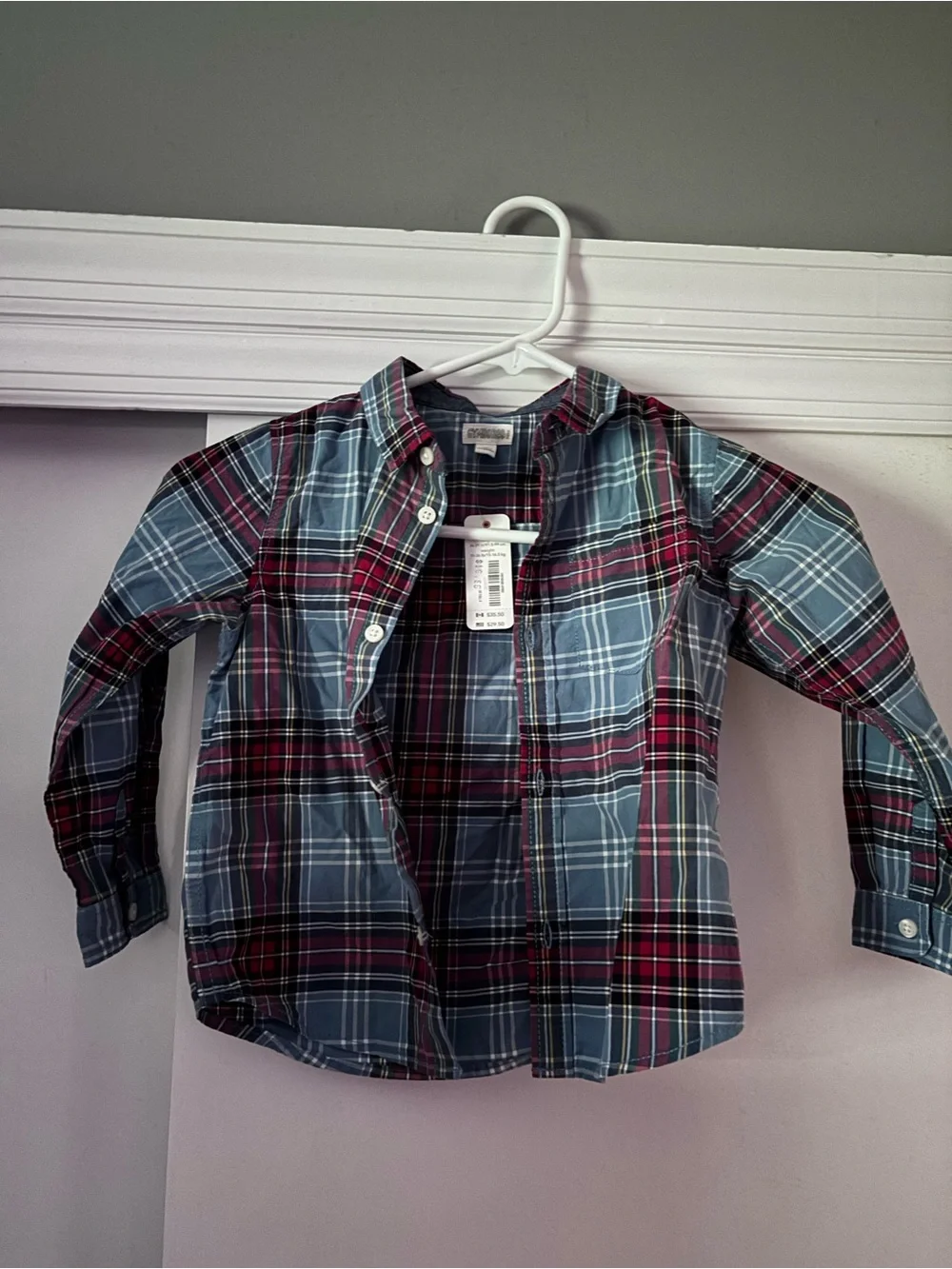 Gymboree Boys Plaid Button-Down Shirt in Blue and Red